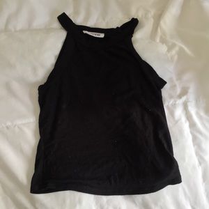 Cute Black Cropped Halter Top